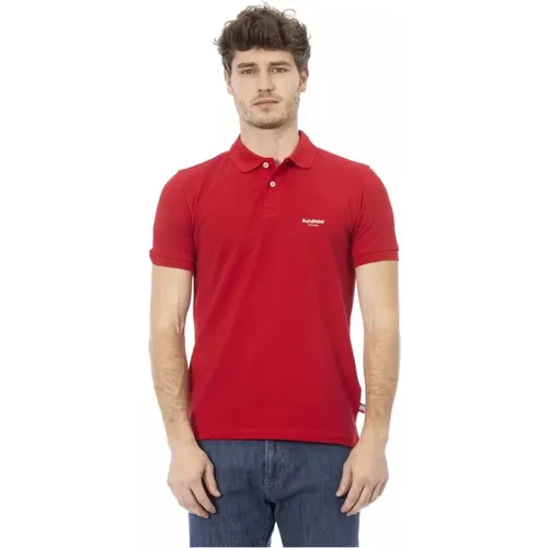 Rotes Besticktes Baumwoll-Poloshirt , Herren, Größe: 4XL - Baldinini - Modalova