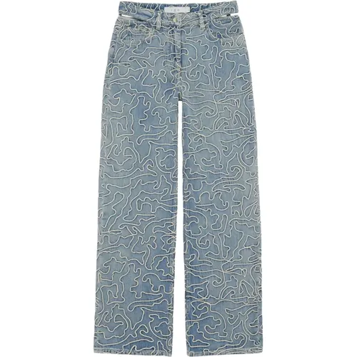 Bestickte Oversized Jeans Eisblau - IRO - Modalova