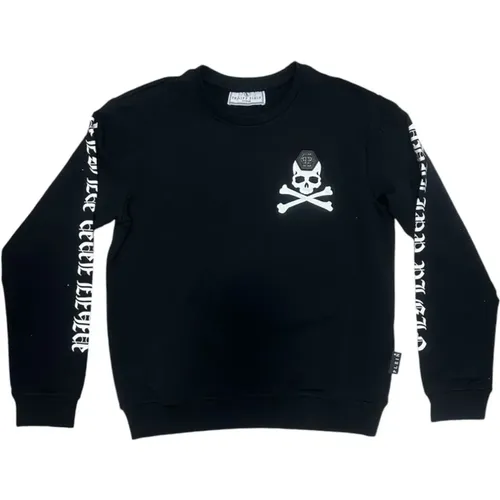 Sweatshirts, unisex, , Size: 10 Y Cotton Sweatshirt with Printed Skull - Philipp Plein - Modalova