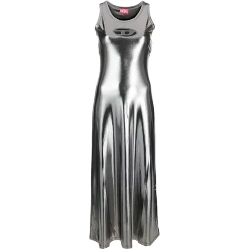 D-Lyny Black Silver Midi Dress , female, Sizes: XS - Diesel - Modalova