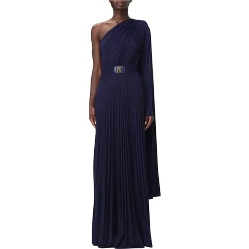 Gowns, female, , Size: S Elegant Cape Maxi Dress - Elisabetta Franchi - Modalova