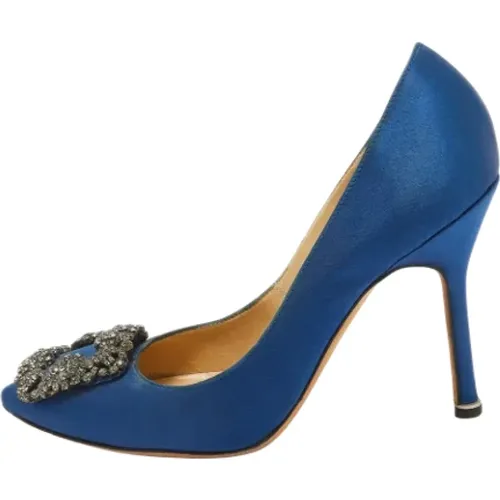 Pre-owned Pumps, female, , Size: 5 US Pre-owned Suede heels - Manolo Blahnik Pre-owned - Modalova