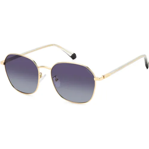 Sunglasses, male, , Size: 55 MM Gold/Grey Shaded Sunglasses - Polaroid - Modalova