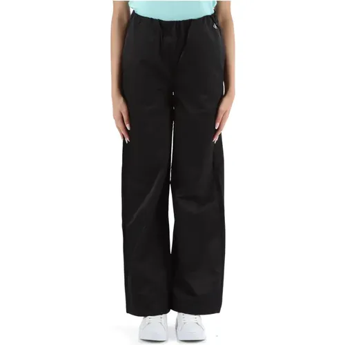 Satin Twill Sporty Pants , female, Sizes: M, S - Calvin Klein Jeans - Modalova