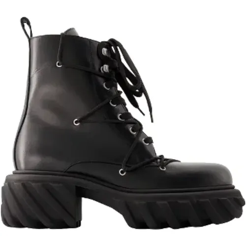 Leather boots , female, Sizes: 5 UK - Off White - Modalova