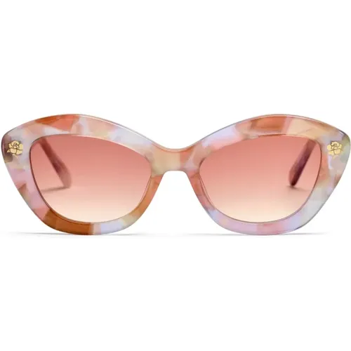 Sunglasses, female, , Size: ONE SIZE Hessel CAT EYE Sunglasses - Quartz TIE DYE - Loveshackfancy - Modalova