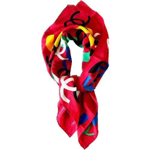 Pre-owned Scarves, female, , Size: ONE SIZE Pre-owned Silk scarves - Chanel Vintage - Modalova