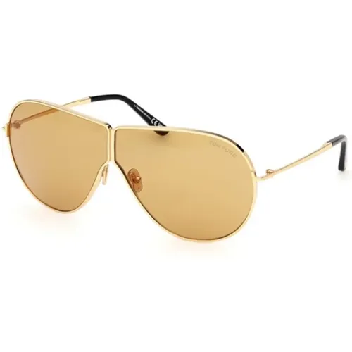 Glänzendes tiefes Goldbraune Sonnenbrille - Tom Ford - Modalova