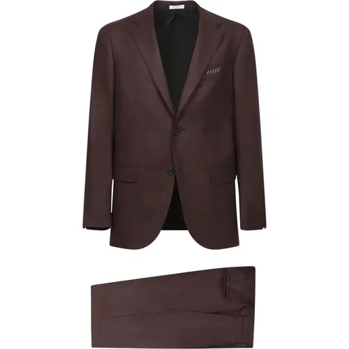 Single Breasted Suits, male, , Size: XL Bordeaux Suit for Men - Boglioli - Modalova