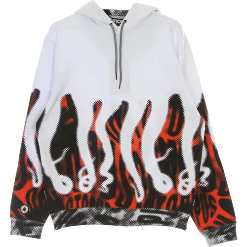 Hoodies, male, , Size: L Hooded Sweatshirt Halftone White - Octopus - Modalova