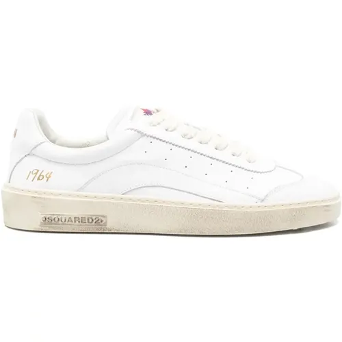 Sneakers, male, , Size: 9 1/2 US Leather Sneakers - Dsquared2 - Modalova