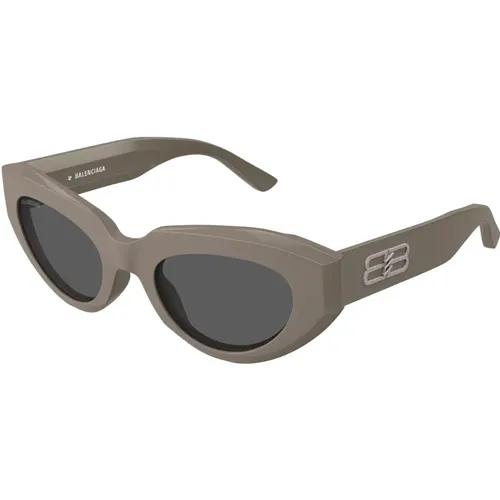 Mud Brown/Grey Sunglasses , female, Sizes: 52 MM - Balenciaga - Modalova