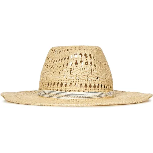 Wide Brim Straw Hat with Pearl Chain , female, Sizes: M, S - Maison Michel - Modalova