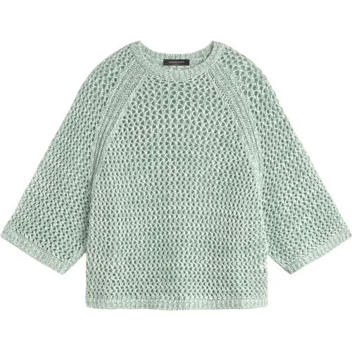Round-neck Knitwear, female, , Size: M Sea Oversized Sweater - Fabiana Filippi - Modalova