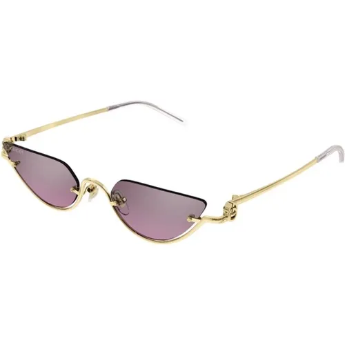 Sunglasses, female, , Size: 53 MM Gold Pink Sunglasses Gg1603S - Gucci - Modalova