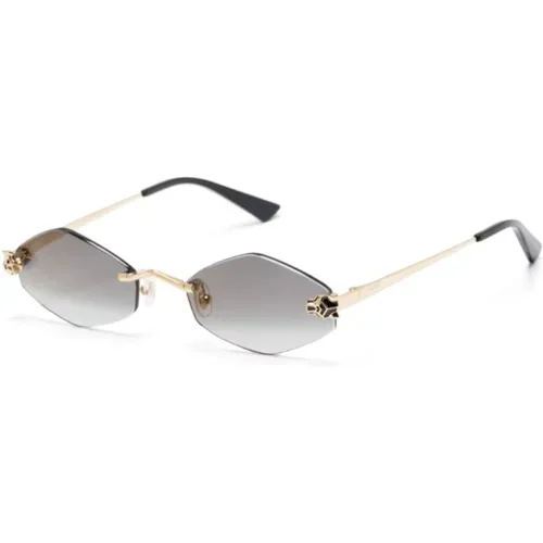 Sunglasses, female, , Size: 55 MM Gold Sunglasses with Accessories - Cartier - Modalova