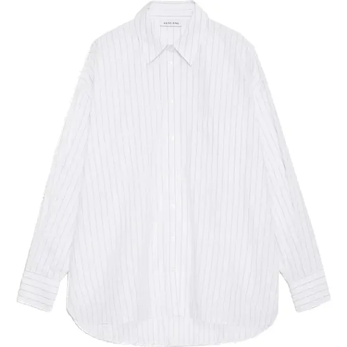 Oversized Light Blue Striped Shirt , female, Sizes: M, XS, S - Anine Bing - Modalova