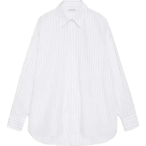 Oversized Light Blue Striped Shirt , female, Sizes: S - Anine Bing - Modalova