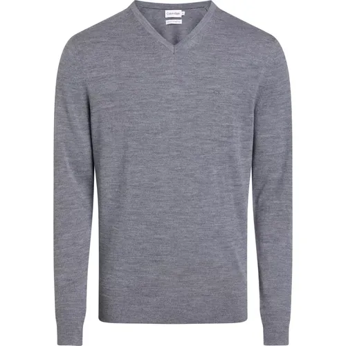 Merino Wool V-Neck Sweater , male, Sizes: M, XL, L - Calvin Klein - Modalova