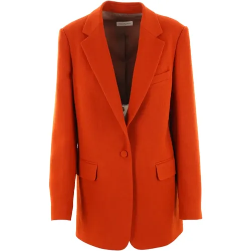 Rust Wool Single-Breasted Jacket , female, Sizes: M, S - Dries Van Noten - Modalova