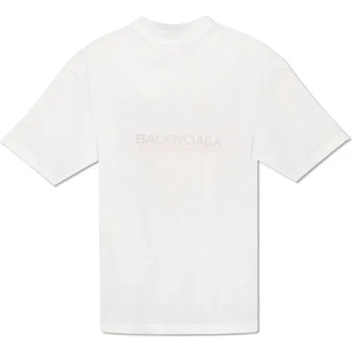 T-Shirts, male, , Size: S Logo-printed T-shirt - Balenciaga - Modalova