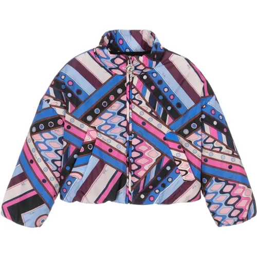 Bunte Bedruckte Daunenjacke - EMILIO PUCCI - Modalova