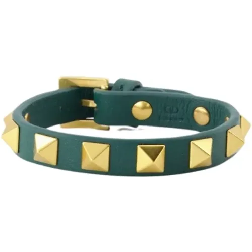 Rockstud Leather Bracelet , male, Sizes: ONE SIZE - Valentino Garavani - Modalova