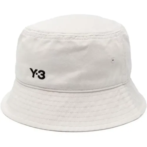 Weiße Baumwoll-Twill-Webmütze,Twill Bucket Hat mit Besticktem Logo - Y-3 - Modalova