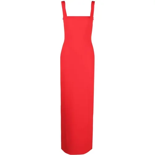 Rotes Crepe Kleid Harness Stil , Damen, Größe: M - Solace London - Modalova