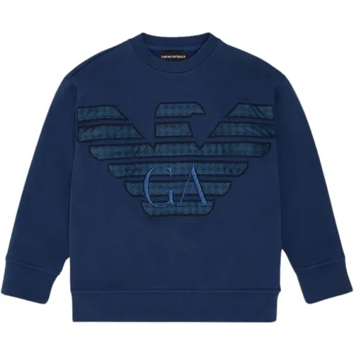 Langarm-Sweatshirt mit Maxi-Logo-Stickerei - Armani - Modalova