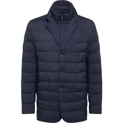 Winter Jackets, male, , Size: 3XL Navy Quilted Jacket - Herno - Modalova