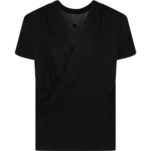 Schwarzes Drapiertes T-Shirt - Givenchy - Modalova