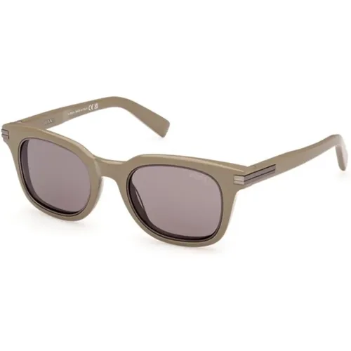 Smoke Sunglasses in Shiny Light , male, Sizes: 50 MM - Ermenegildo Zegna - Modalova