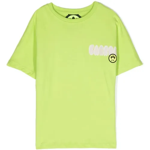 Grünes Baumwoll-T-Shirt mit Logo-Druck - Barrow - Modalova