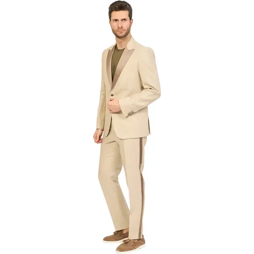 Summer Linen Slim Fit Suit , male, Sizes: L, M - Hugo Boss - Modalova