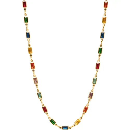 Women's Rectangle Tennis Necklace - Nialaya - Modalova