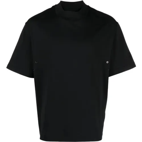 Schwarzes T-Shirt mit Logo Patch - Neil Barrett - Modalova