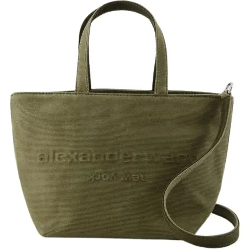 Khaki Cotton Shopper Bag , female, Sizes: ONE SIZE - alexander wang - Modalova