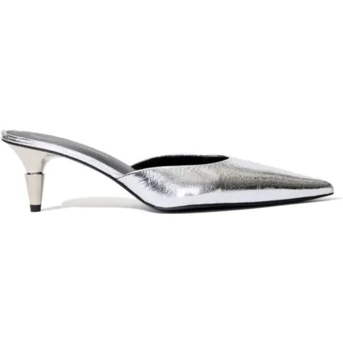 Heeled Mules, female, , Size: 7 US Silver Spike Mule Sandal Pointed Heel - Proenza Schouler - Modalova