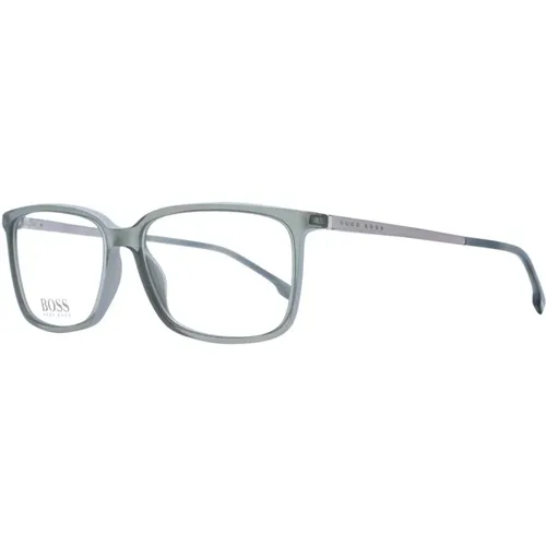 Glasses, male, , Size: ONE SIZE Green Square Eyeglasses Acetate Frames - Hugo Boss - Modalova