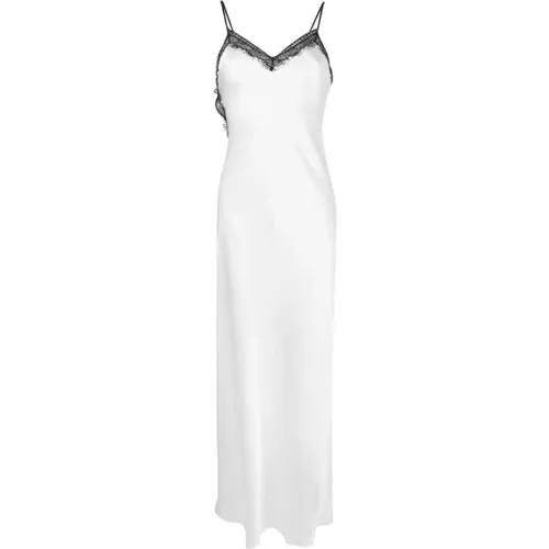 Lace Trim Satin Dress , female, Sizes: S, XS - alberta ferretti - Modalova