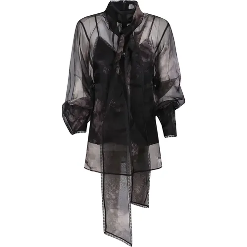 Blouses, female, , Size: S Shirt with High Neck and Puff Sleeves - Zimmermann - Modalova