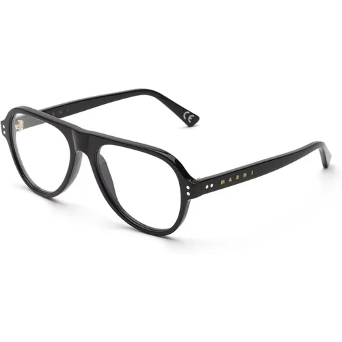 Upgrade deinen Stil mit schwarzen Brillen,Stilvolle Blue Ridge Mountains Brille,Stilvolle Honig Acetat Brille - Marni - Modalova