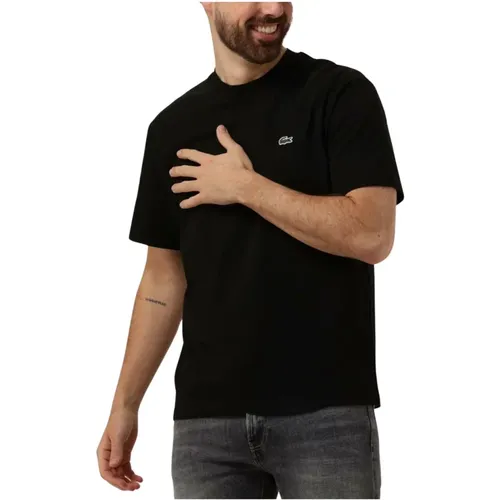 Herren T-Shirt Casual Trendy Schwarz , Herren, Größe: M - Lacoste - Modalova
