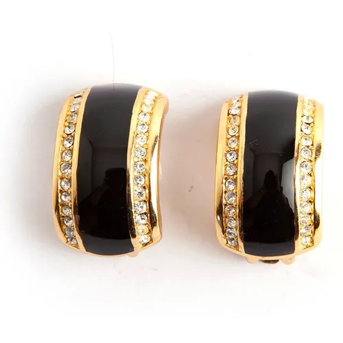 Authentic Christian Dior edge line clip on earrings , female, Sizes: ONE SIZE - Dior Vintage - Modalova