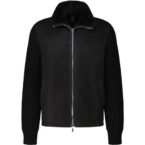 Leather jacket Bobby with knit sleeves , male, Sizes: XL, L, M - Tagliatore - Modalova