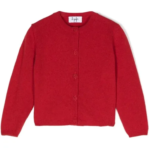 Roter Strick-Cardigan Langarm - Il Gufo - Modalova