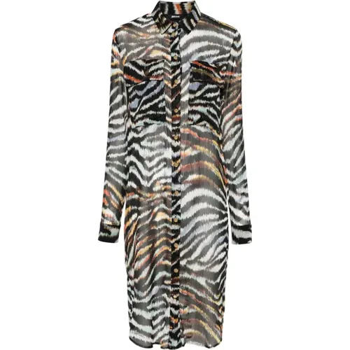 Zebra Print Shift Shirt , female, Sizes: 2XS - Just Cavalli - Modalova