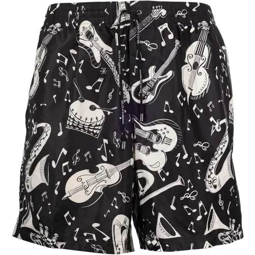 Badehose mit Instrumentenmuster - Dolce & Gabbana - Modalova