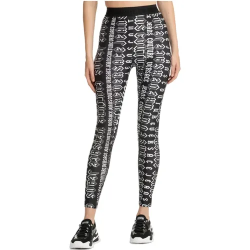 Abstrakte Multicolor-Logo-Leggings , Damen, Größe: S - Versace Jeans Couture - Modalova